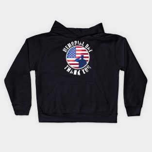 Thank You Memorial Day military flag USA patriotic Kids Hoodie
